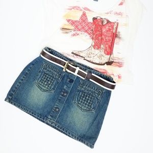 American eagle botton down denim mini skirt